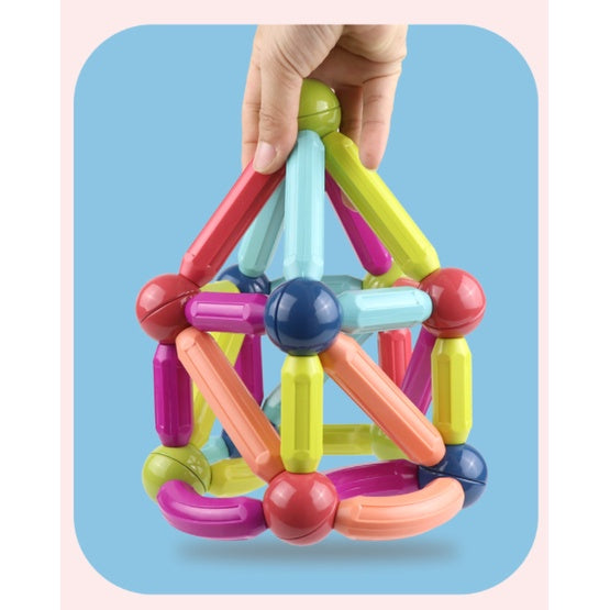 [25/36/42/64/100Pcs] Magnetic Building Block Toys with Rounded Grip/ Colorful Grip for Toddlers/ DIY Construction Gift