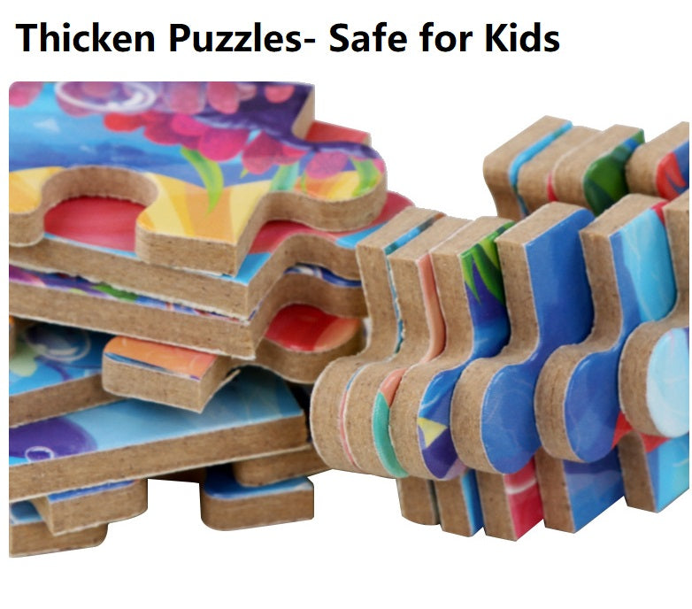 60 Pcs Cartoon Puzzles for Kids Educational Story Telling Puzzles Duo Side Puzzle