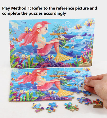 60 Pcs Cartoon Puzzles for Kids Educational Story Telling Puzzles Duo Side Puzzle