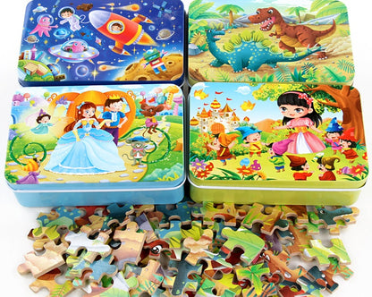 60 Pcs Cartoon Puzzles for Kids Educational Story Telling Puzzles Duo Side Puzzle