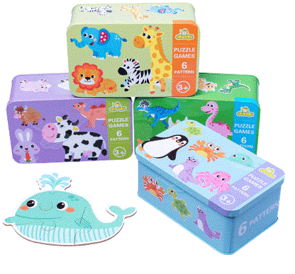 6-in-1 Kids Jigsaw Puzzle Toy Early Educational in Casing Box | Gift Goodie bags