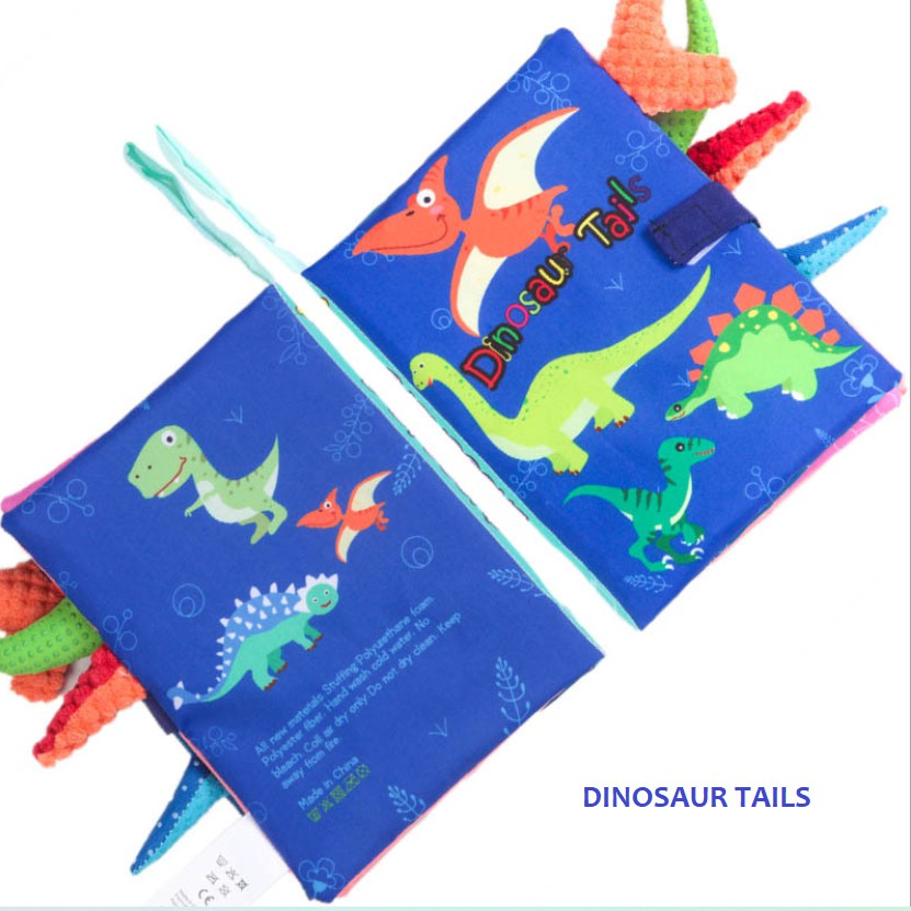 Baby Soft Books with Texture Tails, Fabric book for Early Learning Toddlers