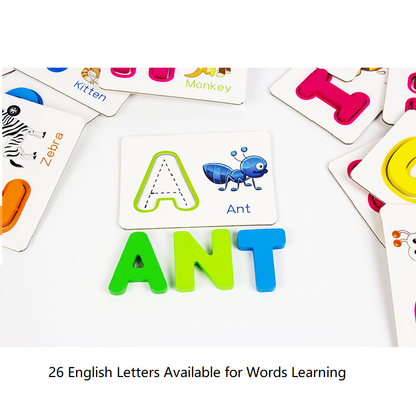 Block Alphabet English Letter Learning Card/ Marker Flash Card for Writing/ Phonics Flash Cards for Kids