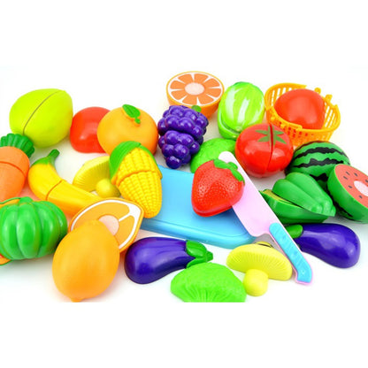 23/46pcs Cutable Fruits & Vegetable Learning Kitchen Toys/ Kitchenware Velcro Toys Pretend Play