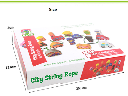 City & Farm Theme Colorful String Beads for Kids & Toddlers