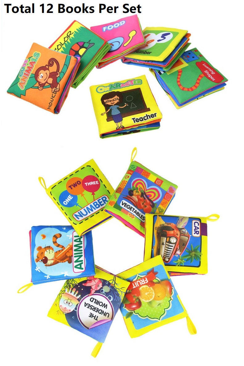 12 Books- Toddler Infant Book Set / Baby Colorful Cloth Book