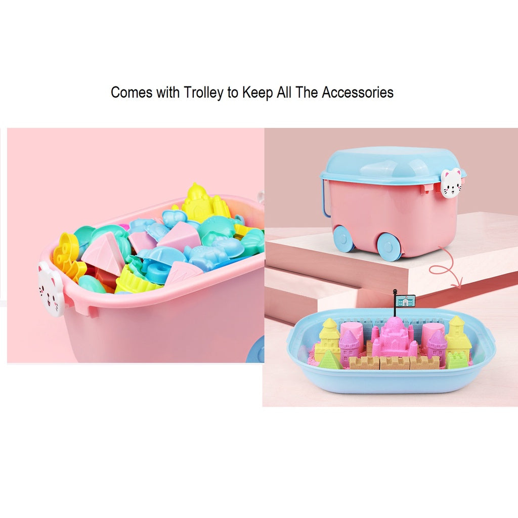 [2KG- 4 Colours] Kinetic Magic Sand (Free Tray & Trolley)