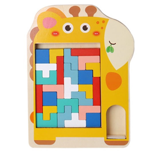 Multi Functional Wooden Tetris Board/ Wooden Blocks Tetris for Kids/Single Player Wooden Blocks