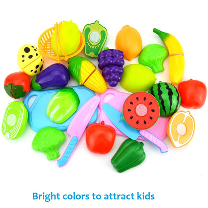 23/46pcs Cutable Fruits & Vegetable Learning Kitchen Toys/ Kitchenware Velcro Toys Pretend Play