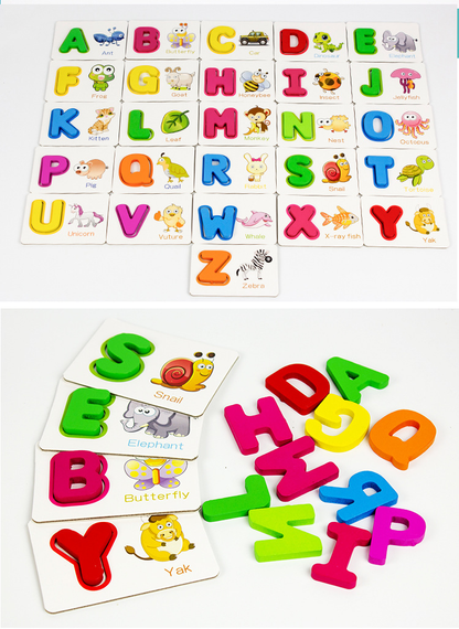 Block Alphabet English Letter Learning Card/ Marker Flash Card for Writing/ Phonics Flash Cards for Kids