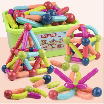 [25/36/42/64/100Pcs] Magnetic Building Block Toys with Rounded Grip/ Colorful Grip for Toddlers/ DIY Construction Gift