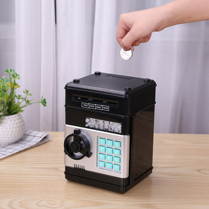 Mini ATM Password Money Box Electronic Piggy Bank Safety Cash Coins Saving Box Automatic Deposit Banknote