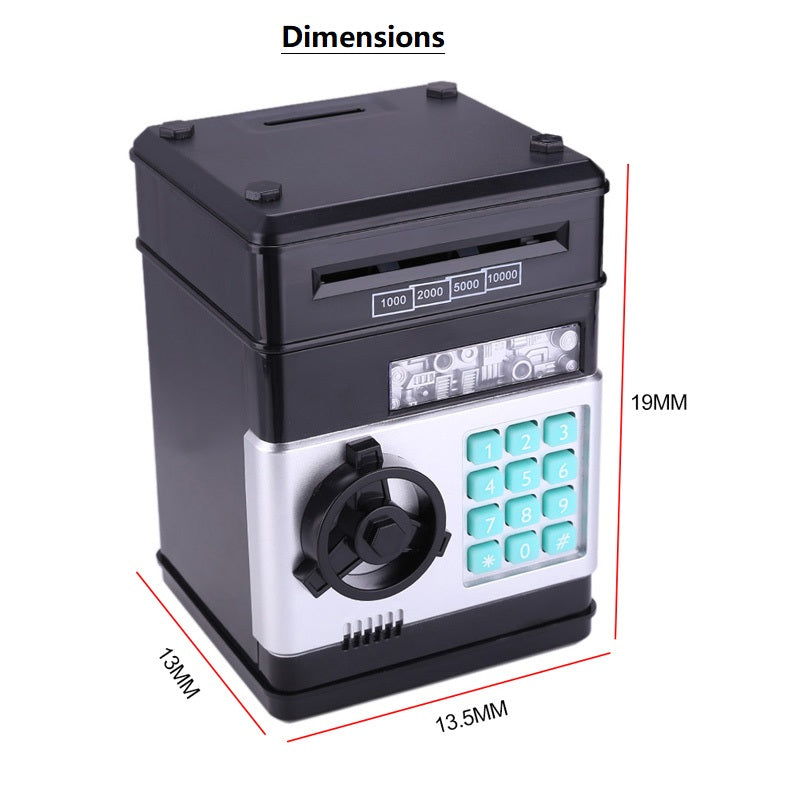 Mini ATM Password Money Box Electronic Piggy Bank Safety Cash Coins Saving Box Automatic Deposit Banknote