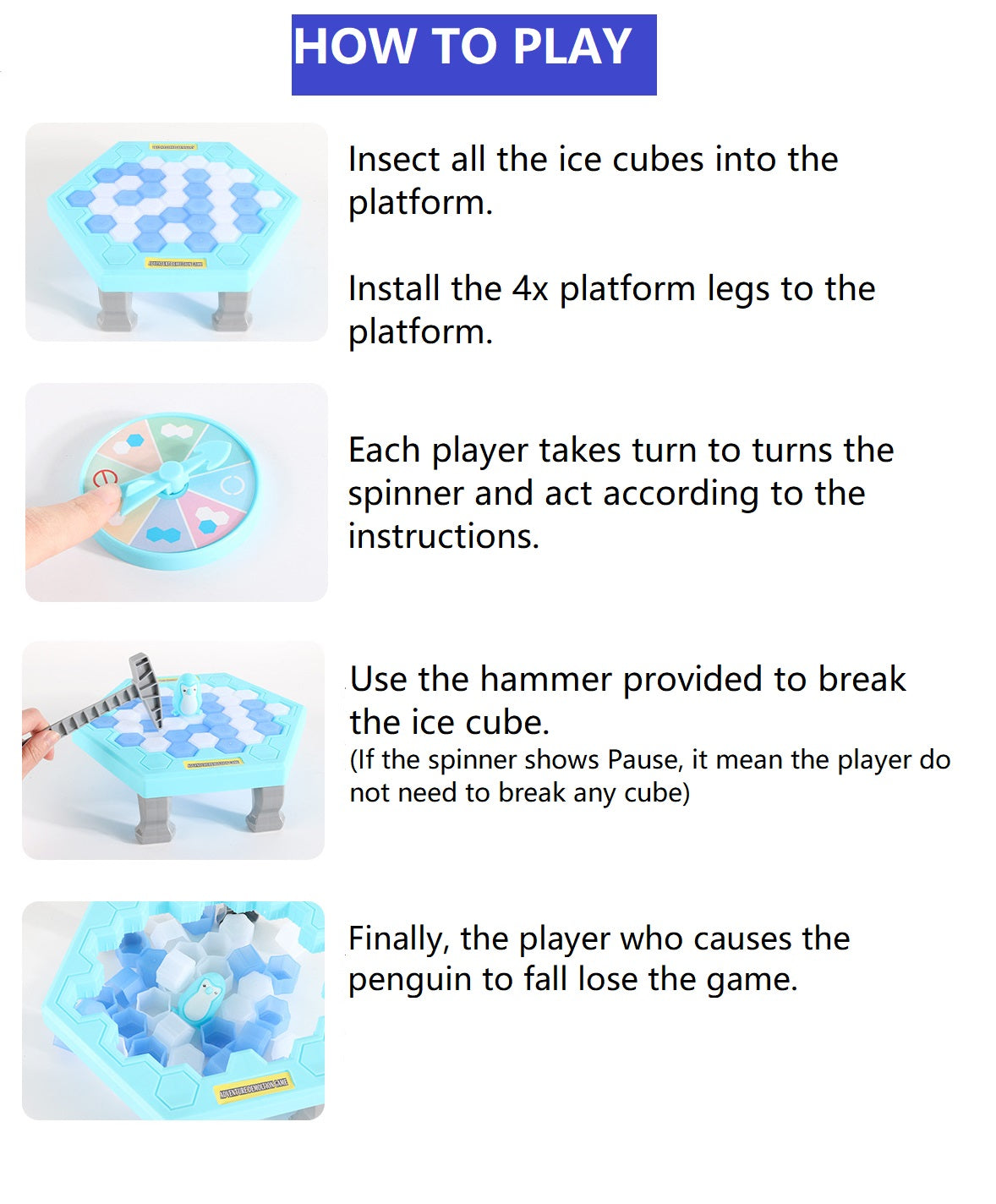 ''Break The Ice'' Multiplayer Game for family bonding for Kids Do not let the Penguin Fall