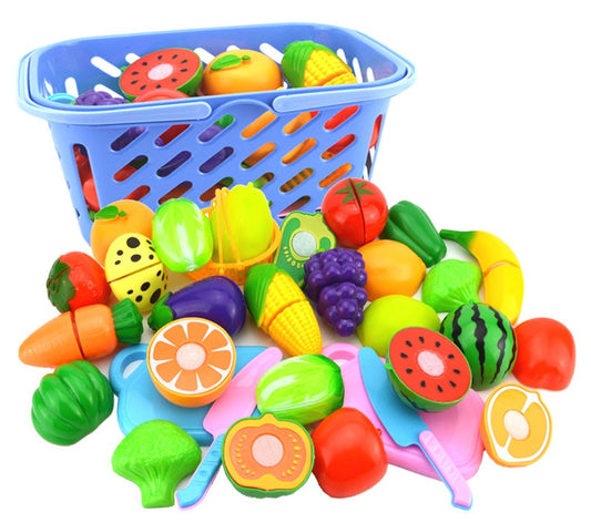 23/46pcs Cutable Fruits & Vegetable Learning Kitchen Toys/ Kitchenware Velcro Toys Pretend Play