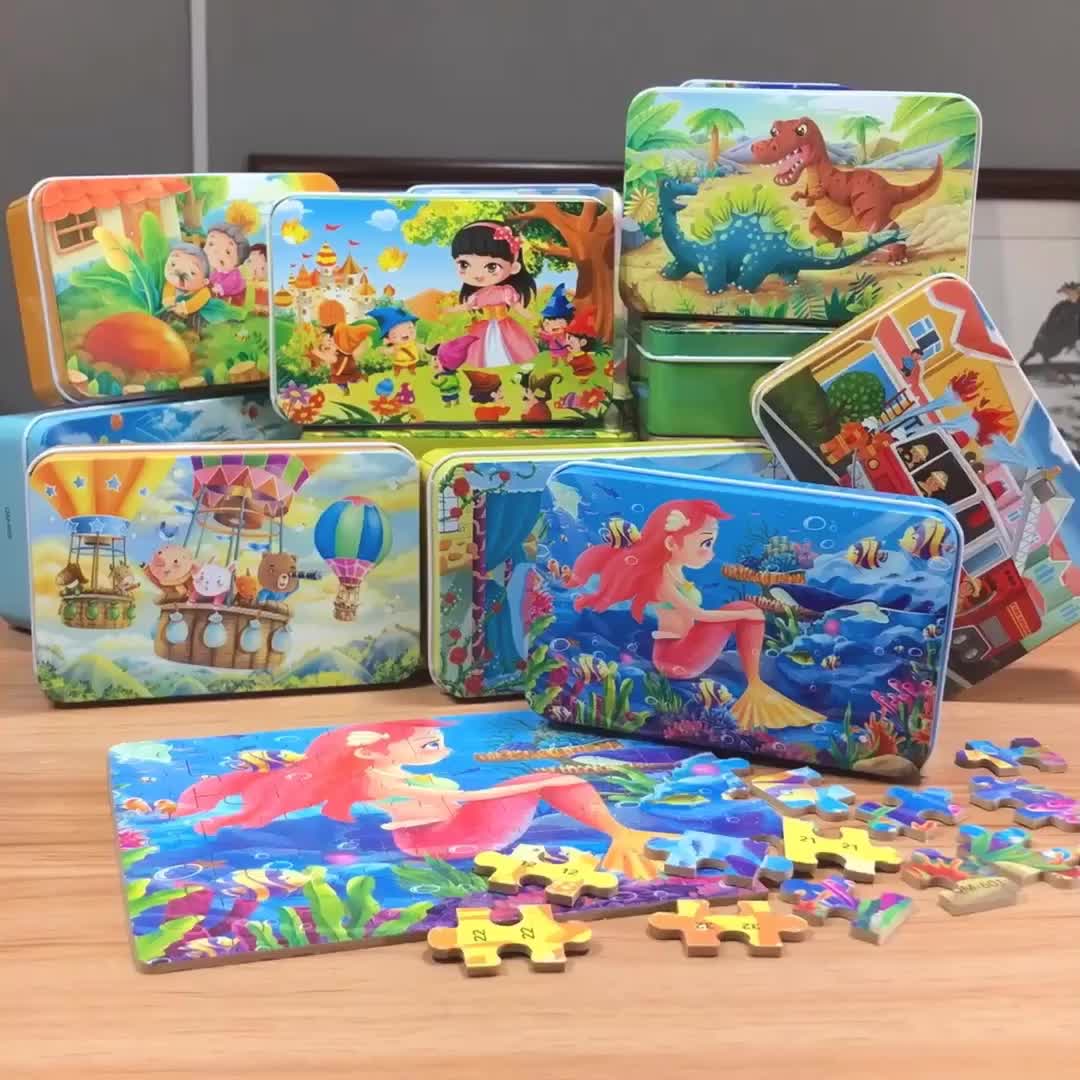 60 Pcs Cartoon Puzzles for Kids Educational Story Telling Puzzles Duo Side Puzzle