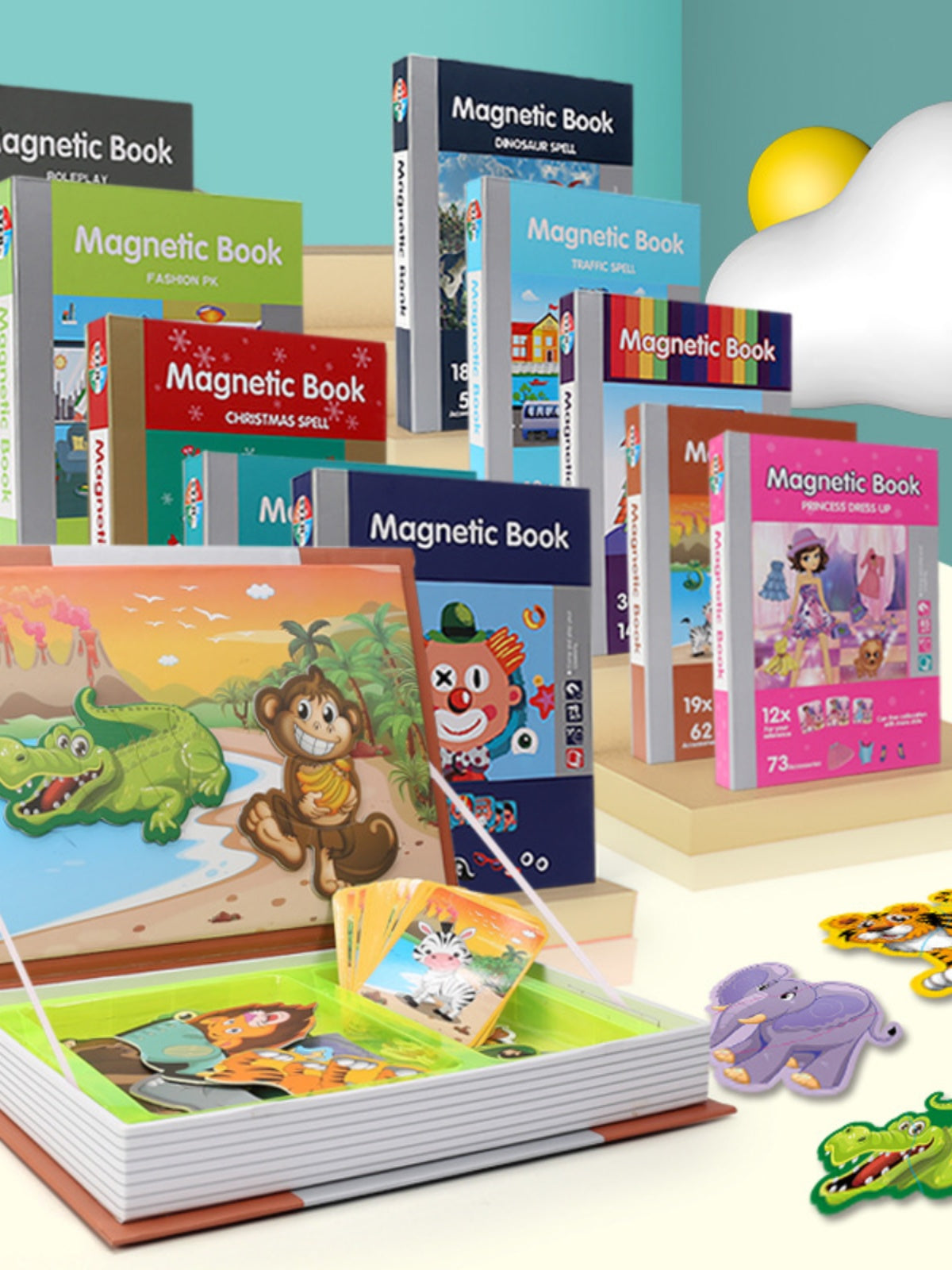 3D Magnetic Book for Kids, Jigsaw Puzzle with Different Themes