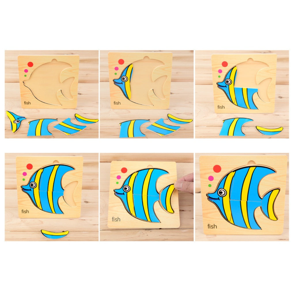 Wooden Puzzle Light Weight Jigsaw Puzzle for Object Learning Kids Toddlers