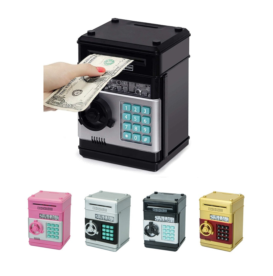 Mini ATM Password Money Box Electronic Piggy Bank Safety Cash Coins Saving Box Automatic Deposit Banknote