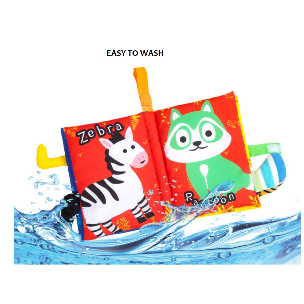 Baby Soft Books with Texture Tails, Fabric book for Early Learning Toddlers