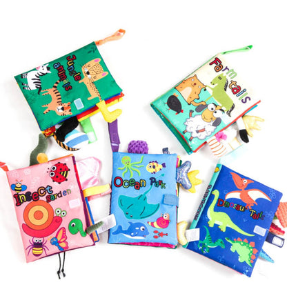 Baby Soft Books with Texture Tails, Fabric book for Early Learning Toddlers