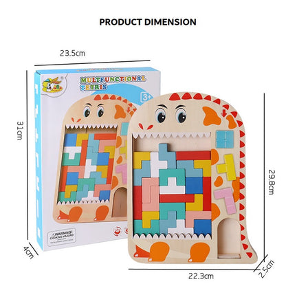 Multi Functional Wooden Tetris Board/ Wooden Blocks Tetris for Kids/Single Player Wooden Blocks