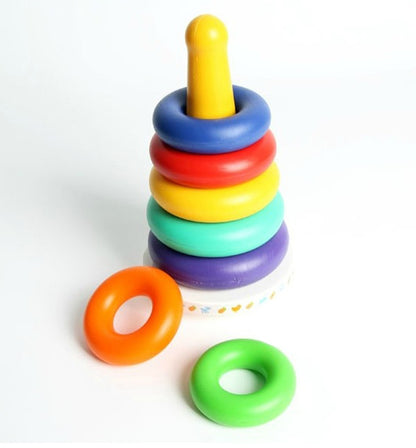 Toddler Stacking Toy Building Stack Ring Musical Tower 7 Colors & Shapes