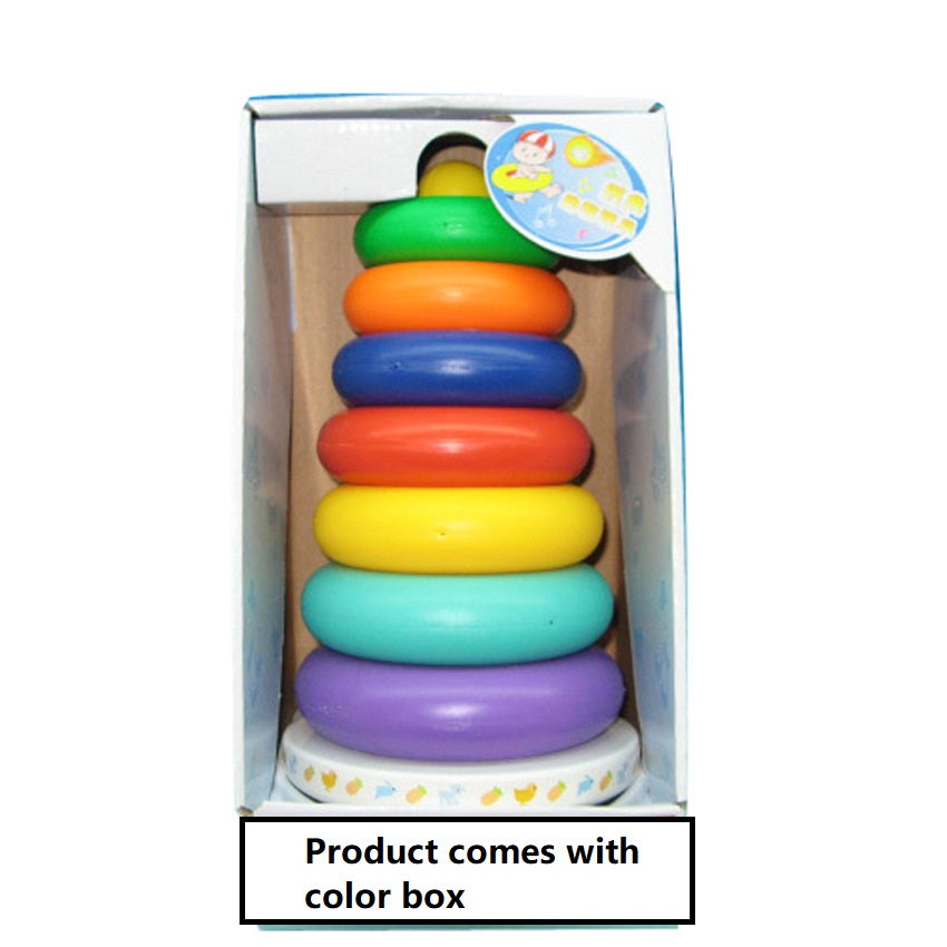 Toddler Stacking Toy Building Stack Ring Musical Tower 7 Colors & Shapes