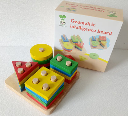 Wooden Geometric Puzzle Blocks Toys