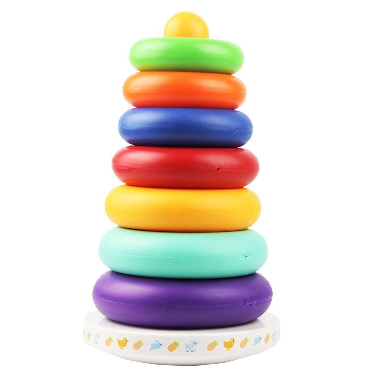 Toddler Stacking Toy Building Stack Ring Musical Tower 7 Colors & Shapes