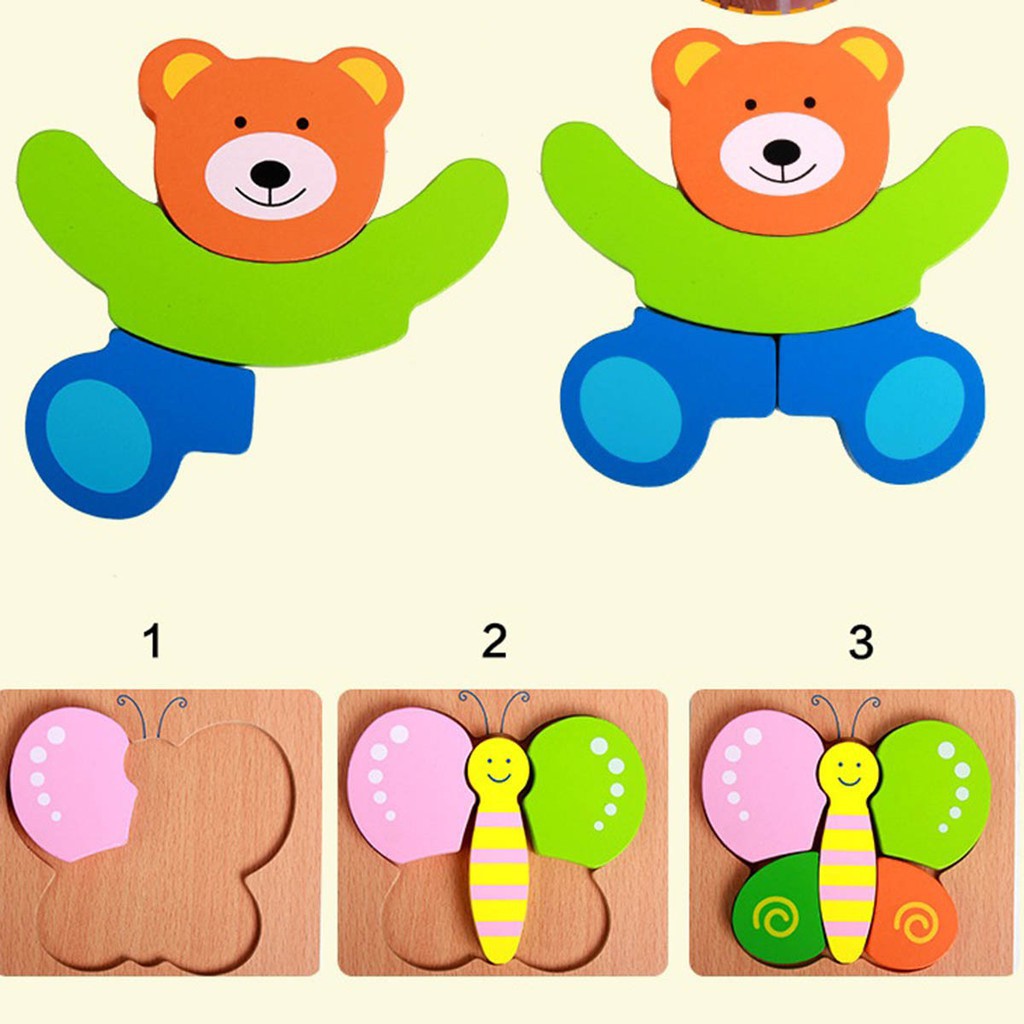 3D Wooden Puzzle Preschool Educational Toy