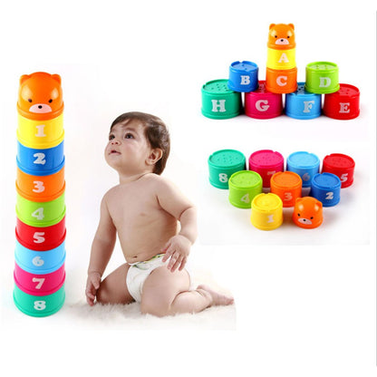 Colorful Stack Cups with Alphabets & Numbers for Toddler