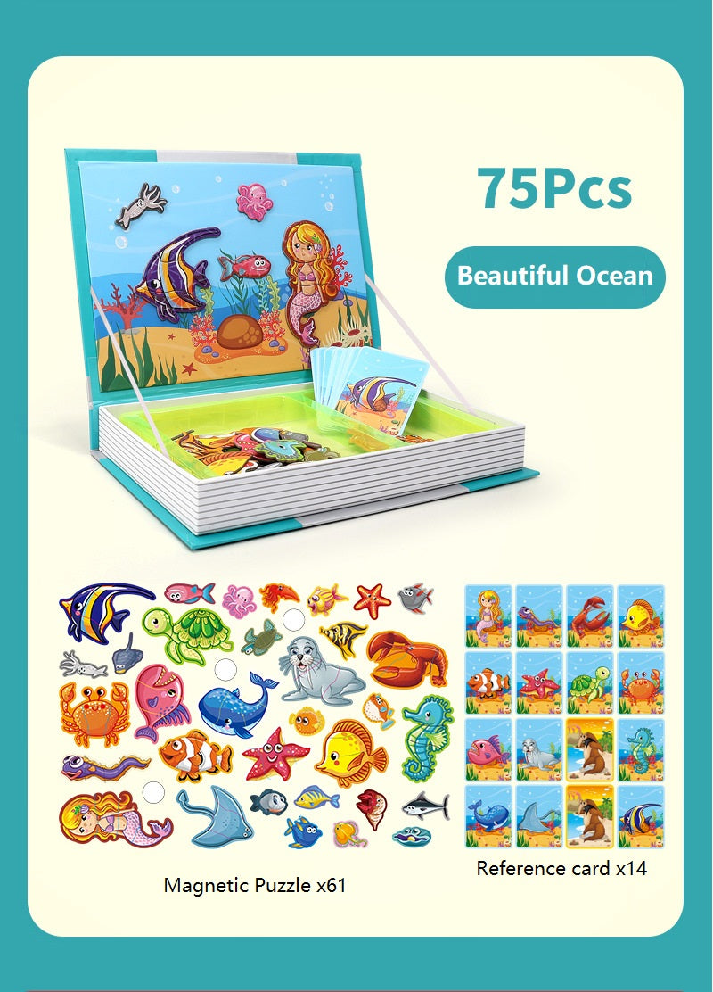 3D Magnetic Book for Kids, Jigsaw Puzzle with Different Themes