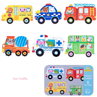 6-in-1 Kids Jigsaw Puzzle Toy Early Educational in Casing Box | Gift Goodie bags