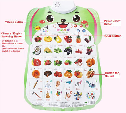 Kids Bilingual Audio Learning Hanging Board with Voice (Mandarin & English)