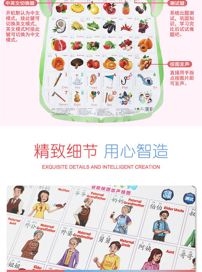 Kids Bilingual Audio Learning Hanging Board with Voice (Mandarin & English)