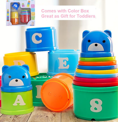 Colorful Stack Cups with Alphabets & Numbers for Toddler