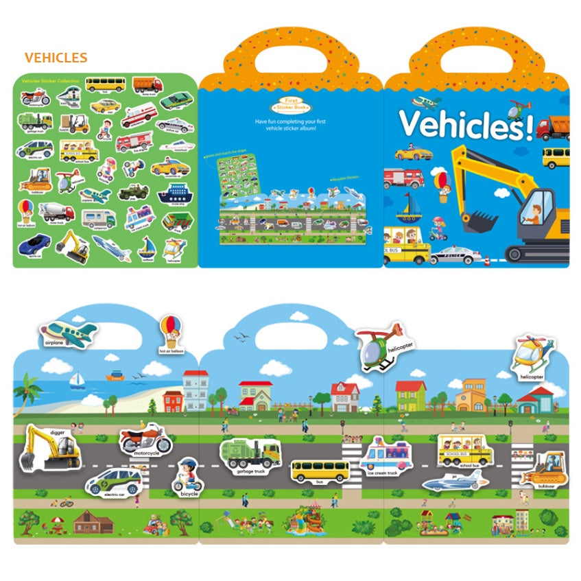 Kids Reusable Sticker Book & Gift (14 Themes)