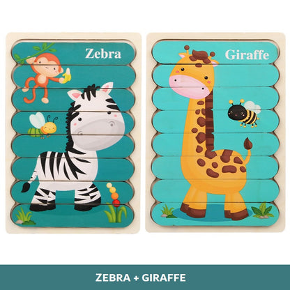 2-in-1 Horizontal Wooden Puzzle for Kids