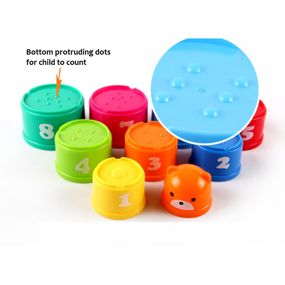 Colorful Stack Cups with Alphabets & Numbers for Toddler