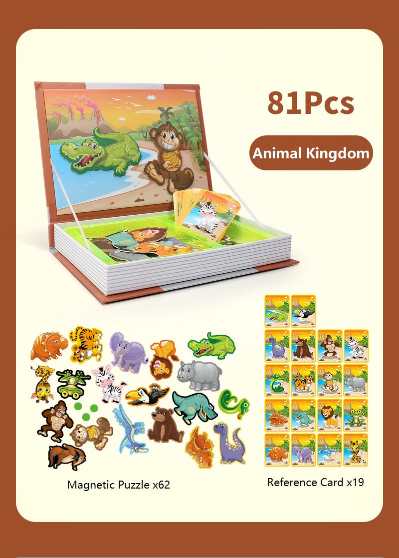 3D Magnetic Book for Kids, Jigsaw Puzzle with Different Themes