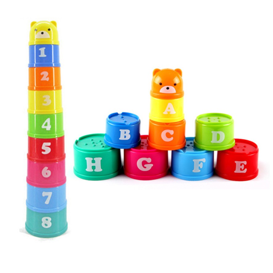 Colorful Stack Cups with Alphabets & Numbers for Toddler