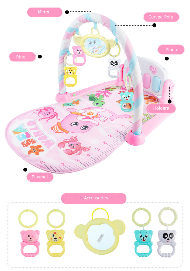 Toddler Play Mat & Baby Gym Fitness with Music & Accessories