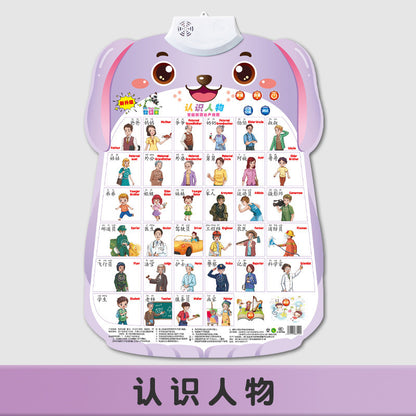 Kids Bilingual Audio Learning Hanging Board with Voice (Mandarin & English)