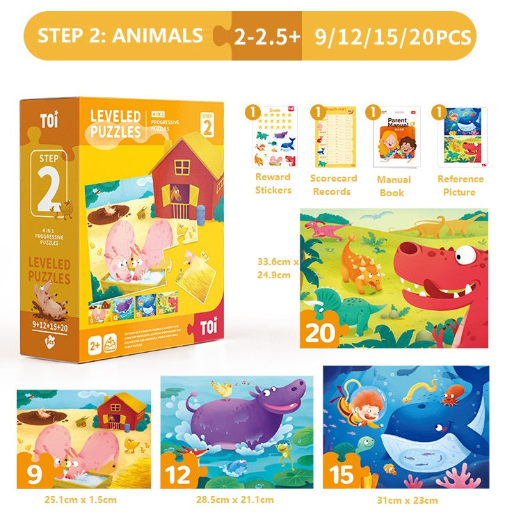 TOI Premium Steps Leveled Puzzle Jigsaw Puzzles for Kids