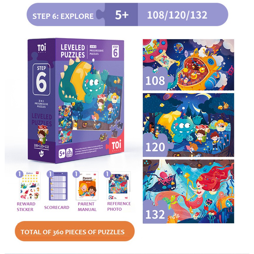 TOI Premium Steps Leveled Puzzle Jigsaw Puzzles for Kids