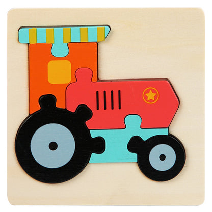 Children 3D Jigsaw Wooden Grasp Puzzle for Baby Learning Wooden Educational Puzzle