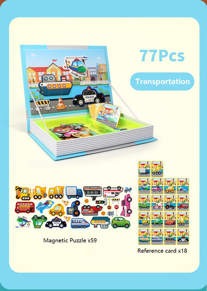 3D Magnetic Book for Kids, Jigsaw Puzzle with Different Themes